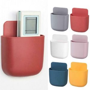 TV remote control storage box air conditioning storage box mobile phone plug holder organizer wall mounted container holder