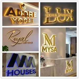 Custom Backlit Sign 3D Metal Illuminated Logo Personalized for Beauty Salon Spa Storefront Indoor Outdoor Signage Decor