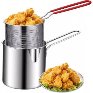 [KATEIYO] Nồi Mini Sâu Lòng Chiên Ngập Dầu Kèm Lưới Lọc Chống Bắn Và Tiết Kiệm Dầu Ăn
