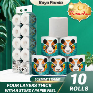 【10Gulung】Royo Panda Gulungan Tissue Soft Deluxe Tissue Cheerful Tissue Air Cushion Tissue 4 Ply