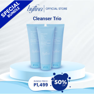 Byfina Brightening Facial Cleanser Trio with Vitamin C & Pearl Extract | For Dull Skin Glow