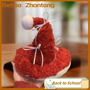 Behoo คลิปหนีบผมคริสต์มาสเหมือนจริงคลิปด้านข้างของซานตาคริสมาสต์หมวกปิ่นปักผมปิ่นปักผมขนยาวน่ารักอุปกรณ์เสริมสำหรับถ่ายรูป