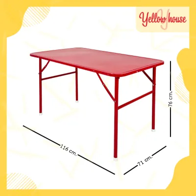 YellowHouse โต๊ะพับขาสวิงหน้าเหล็ก ขนาด 4ฟุต รุ่นขาสี่เหลี่ยม และ ขากลม โต๊ะสวิง โต๊ะพับ โต๊ะขายของ โต๊ะพับแม่ค้า โต๊ะขาเหล็ก