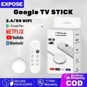 EXPOSE TV Stick 4K GOOGLE 14.0 With Chromecast Voice Remote Netflix YouTube Disney+ Bluetooth Media Player