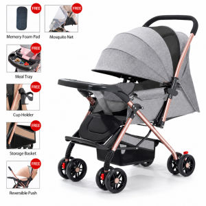 Lightweight Baby Stroller 6.3KG One Hand Foldable Travel Pram with 360° Canopy Compact Baby Buggy for Newborns Infants Toddlers 0-4 Years