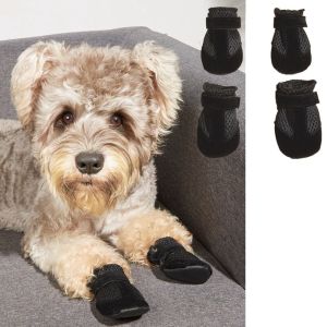 PLNBFG 4pcs/set Soft-soled Dog Shoes Mesh Anti-slip Pet Sandals Fashion Easy To Clean Dog Care Footmuffs for Small Dogs Puppies