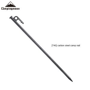 CAMPINGMOON Black Carbon Steel Peg Stakes Pack of 6pcs or 8pcs 20cm 30cm 40cm Length Outdoor Camping Ground Nail Tent Wind Rope Line Pegs Stakes Set Lot Camping Moon Heavy Duty Original Metal Nails
