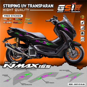 Stiker Striping Transparan NMAX 155 New Variasi Lis Simpel - Decal Striping Transparan Yamaha NMAX 155 New Facelift Custom Desain - SNXF-UV - GSI