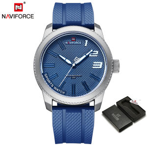 NAVIFORCE Top Luxury Brand Fashion Mens Original Quartz Watch Rubber Strap 30M Waterproof Sport Casual Men Clock Design Watch