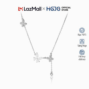 Dây Chuyền Bạc Nữ 925 HGJG Thiết Kế Hình Bướm Nhỏ Đính Đá Phong Cách Nữ Tính Thanh Lịch Dễ Thương