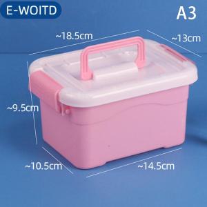 E-WOITD Pp Nhựa Lưu Trữ Box Với Nắp Xách Tay Trẻ Em Đồ Chơi Sinh Viên Văn Phòng Phẩm Lưu Trữ Đồ Trang Sức Trường Hợp Container Mỹ Phẩm Phân Loại Hộp