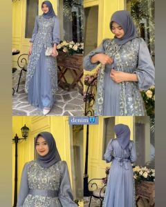 Feni Dress Gamis Wanita Dewasa Terbaru 2024 Elegan Gamis Remaja Kekinian Viral Gamis Modern Lebaran Mewah Dress Muslimah Model Baru