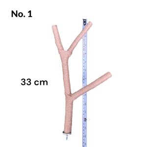 คอนไม้พันเชือก แบบติดกรง (wooden perch with screw) ผลิตจากไม้ธรรมชาติ