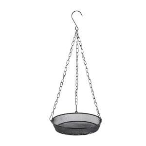 Open Design Iron Bird Feeder Tray with Secure Hanging Chain for Outdoor Bird Feeding Station