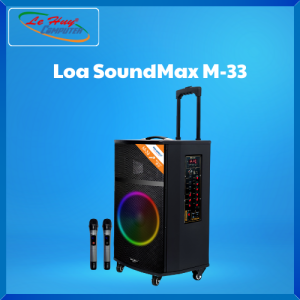 Loa SoundMax M-33 Tích Hợp Khe Cắm Thẻ Nhớ Micro SD Và Cổng USB Kèm 2 Micro - Hàng Chính Hãng