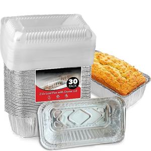 10/20/30pcs 2Lb Mini Loaf Pans With Dome & Board Lids For Baking BreadFood Storage & Takeout-Disposable Aluminum Foil Pans6x3.3x1.65 Oven Accessories Air Fryer Accessories Kitchen Stuff BBQ Accessories