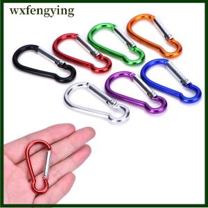 wxfengying พวงกุญแจอลูมิเนียมห่วงเกี่ยวคาราบิเนอร์ห่วงรูปตัว D พวงกุญแจคลิปหนีบคาราบิเนอร์ตะขอสำหรับตั้งแคมป์