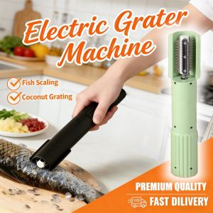 Electric Coconut Grater Machine Fish Scaler Stainless Steel Handheld Rotating Grater For Kitchen