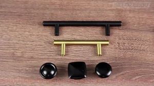 WH NAIERDI Brushed Gold Straight Door Handle Cabinet Handles Stainless Steel Black Kitchen Cabinet Knobs Furniture Hardware