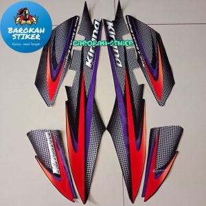 Striping Stiker Polet motor Honda Kirana 125 2001 2002 stiker list body hitam lis merah berkualitas terbaik termurah Barokah Sticker