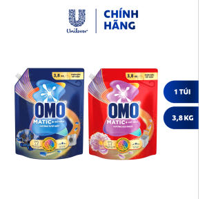 Túi nước giặt OMO Matic 4.1/3.8kg dành cho máy giặt cửa trên/cửa trước xoáy bay vết bẩn hương thơm bền lâu (bao bì tùy lô nhập hàng)
