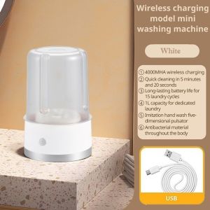 JF 1L Mini Washing Machine Wireless Rechargeable Timed Mini Washer Underwear Socks Cleaning Travel Hotel Portable Washing Machine