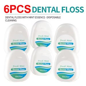 60ml White Box Mint Dental Floss Roll Cleaning Oral Tools Dental Floss Stick Adult Home Set Cleaning Interdental Brush
