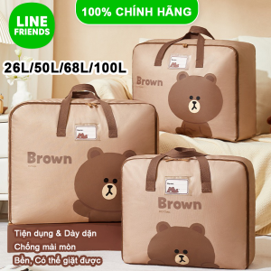 (26L/50L/68L/100L) 100% Hàng Chính Hãng Line Friends Túi Đựng Chăn Màn Có Khóa Kéo Gấp Gọn Di Động Dày Dặn Không Mùi Chống Mài Mòn Bền Có Thể Giặt Không Phai Màu LFB220/LFB180