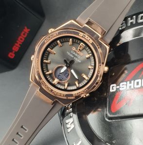 นาฬิกาข้อมือหญิง นาฬิกาแฟชั่น หัวเหล็ก สายยาง บอกเวลา 2 ระบบ ( พร้อมกล่อง )