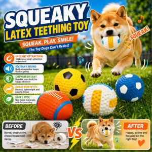 Squeaky Dog Chew Toy Latex Puppy Dental Teething Toy Durable Tough Bite Resistant Pet Toys Small Medium Dogs