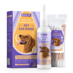 HICC PET Dogs & Cats Ear Cleaner Solution Vet-Recommended Dog Ear Infection Treatment to Soothe Itchy & Inflamed Ear Drops for Dogs & Cats to Gently Removes Debris Wax Buildup Odor -118ML