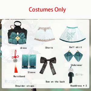 XCXOSD Honkai: Star Rail Qingque Cosplay Costumes New Suit Wig Anime Game Roleplay Outfits Qing que Dress