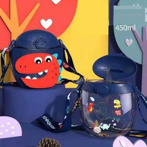 Kinchobabyshop #กระติกน้ำหลอดเด้ง milonbear ทรงโดนัท กระติกน้ำเด็ก ขวดน้ำเด็ก