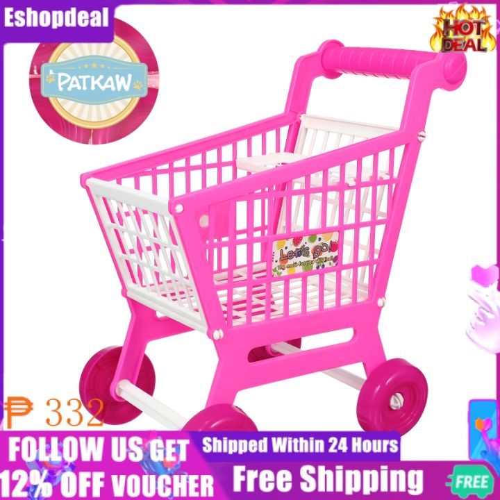 Eshopdeal【Ready Stock】 Pretend Infans Stroller Baby Toys Kids Supermarket  Cart Shopping Grocery Play Toddler Abs Child