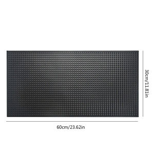PVC Absorbent Bar Mat Rubber Spill Rail Vodka Black Rectangular Anti-slip Pad Carpet