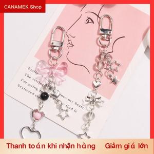CS Goth Y2K Điện Thoại Quyến Rũ Bow Trái Tim Sao Keychain Mặt Dây Chuyền Kawaii Móc Chìa Khóa Túi Điện Thoại Chuỗi Dễ Thương Phụ Kiện Cho Cô Gái Phụ Nữ Đồ Trang Sức