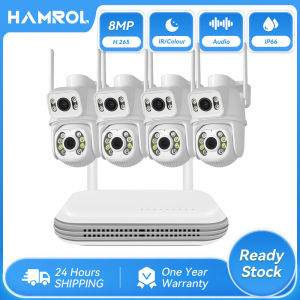 Hamrol 8CH 8MP Dual Lens PTZ WiFi Camera System Motion Detection Outdoor Safety WiFi NVR Set CCTV