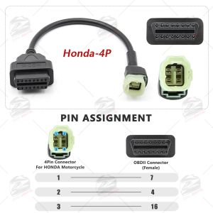 Cáp Kết Nối OBD2 Cho Yamaha Honda 3 Pin 4 Pin 6 Pin Xe Máy Nối Dài Chẩn Đoán Cáp Cho OBDII ELM327 Máy Quét Dụng Cụ Phụ Kiện