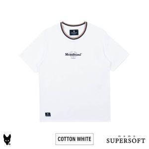 AEIOU เสื้อยืด Memo Supersoft Premium คอริ้ว ปักเล็ก รุ่น Collar Heritage สินค้าลิขสิทธิ์แท้