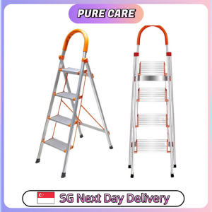 【Pure Care】 Heavy Duty Aluminum Pedal Ladder/4 to 6 Steps Ladder/Space Saving/Wide Pedal