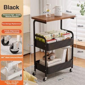Moving side table small cart sofa side table bedside storage rack high coffee table living room snack cabinet rental room bedside table