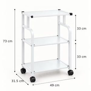 3-Tier Rolling Printer Stand with Wheels Storage Rack for Home Wheels for Office or Home