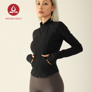 Di chuyển đào thể thao cho nữ áo khoác ôm vừa chạy Zip-up Áo khoác túi trước nhanh khô bơ mềm Tập Giảm Cân tro