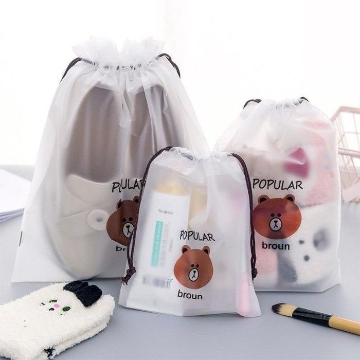 Pouch Makeup Tas Travel Organizer Bag Kosmetik Makeup Make up Anti Air Wanita Import / Tempat Pengimpanan Plastik Makeup wanita