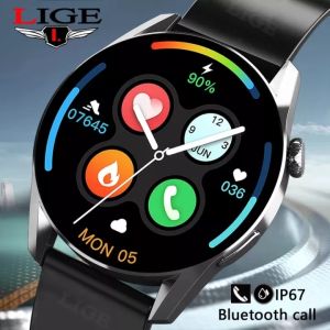 LIGE Smart Watch Fashion Bluetooth Call IP67 Waterproof Stainless Steel Sport Fitness Men Watches For Android IOS