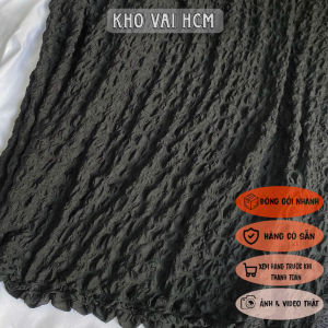 Vải Thun Nhún Mỏng Màu Đen Khổ 1m6 - Chất Mềm Mỏng Vừa Co Giãn Nhẹ 4 Chiều - Váy Đầm Thiết Kế