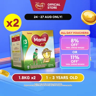 Mamil Step 3 Growing Up Milk Formula 1 - 3 years 1.8kg x 2 (Susu Milk Powder 奶粉)