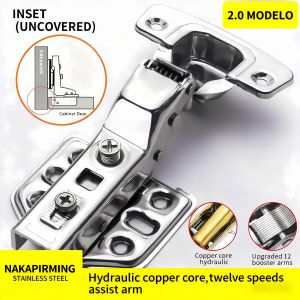 《2PCS》Heavy Duty 2.0mm Thick Fixed Hinges 304 Stainless Steel- Hydraulic Soft Close Concealed Cabinet Wardrobe Fast delivery COD