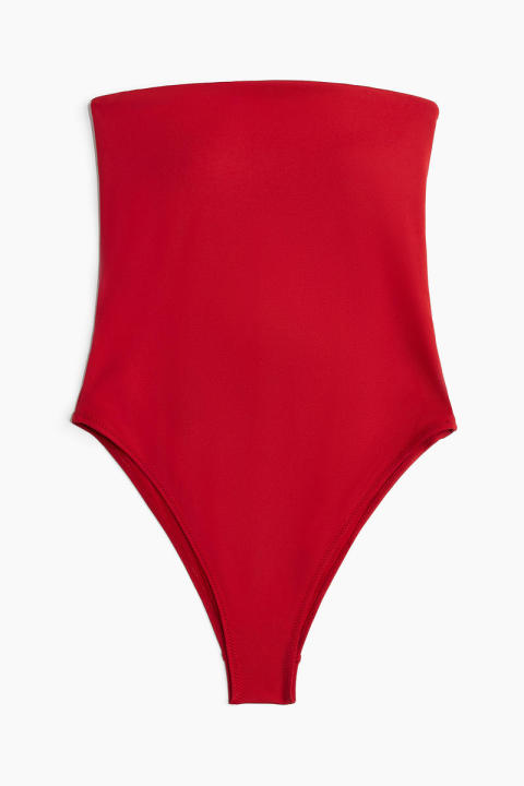 H&M Padded-cup High-leg Bandeau swimsuit Lazada PH