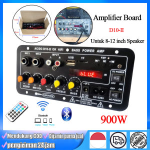 (Ready Stock/Tersedia) Angkat Speaker 12 In Power Amplifier Bluetooth 5.0 Display Karoke 100% Original Siap Pakai Untuk 8-12 inch Speaker Amplifier Board Mendukung USB TF Remote Control Dengan Tampilan Digital